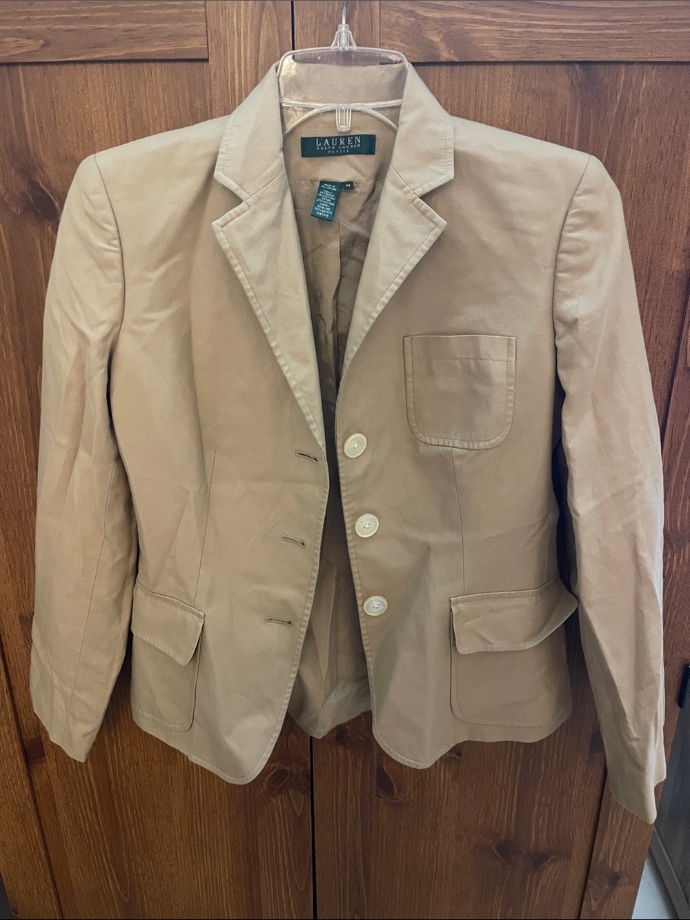 Ralph Lauren Beige/Tan Lightweight Cotton Blazer Jacket